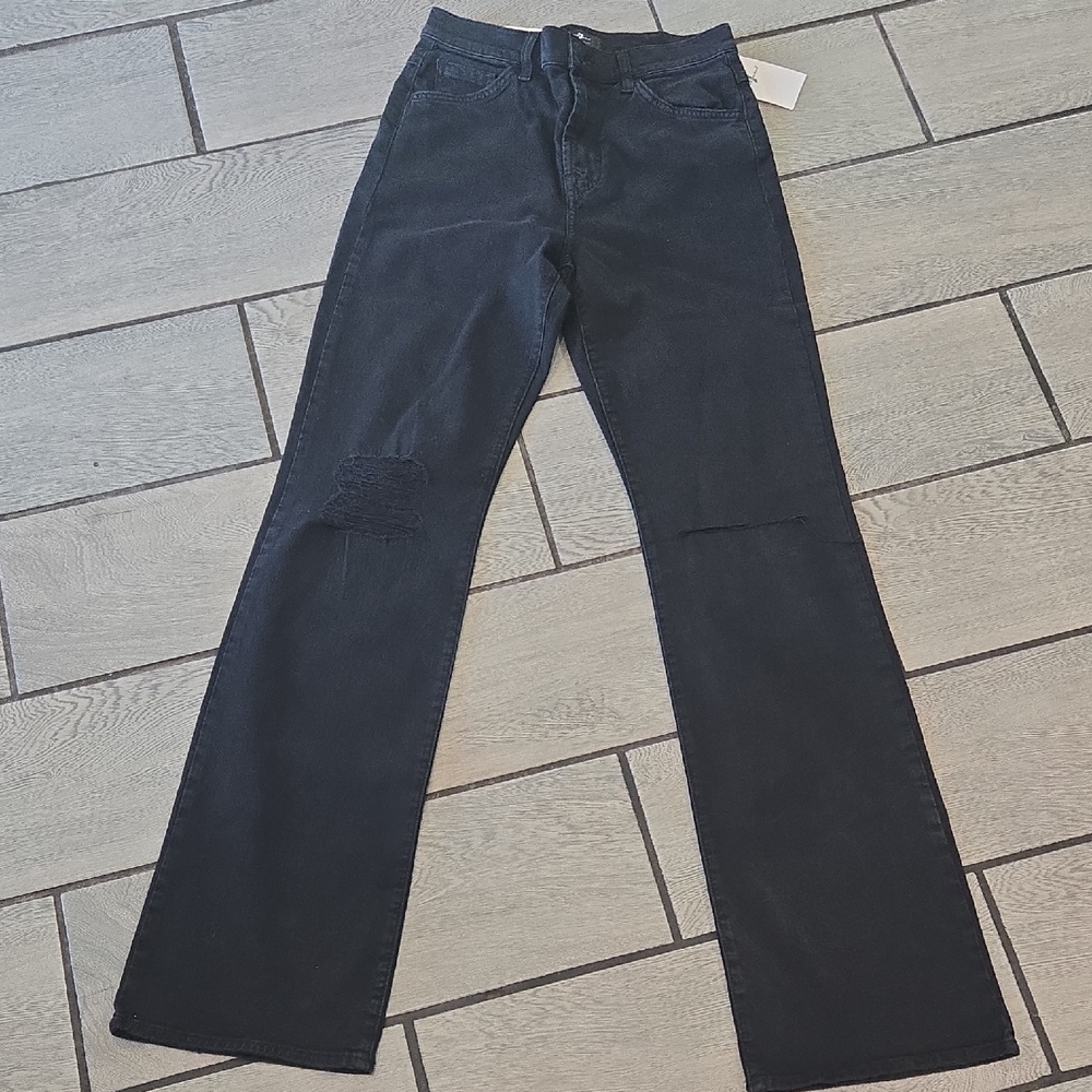 7 For All Mankind Los Angeles Black‎ Tall Boot Jeans Size 26 NWT J36